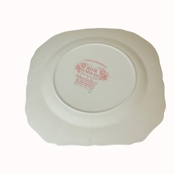 Johnson Bros Rose Chintz Square Plate 7.5 Iich VTG England Floral Cottage Chic - Picture 13 of 15